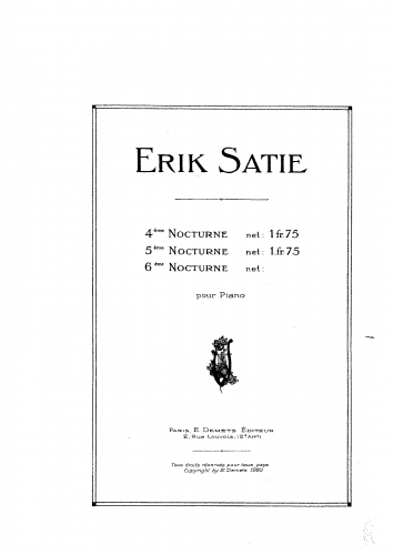 Satie - 4ème Nocturne - Score