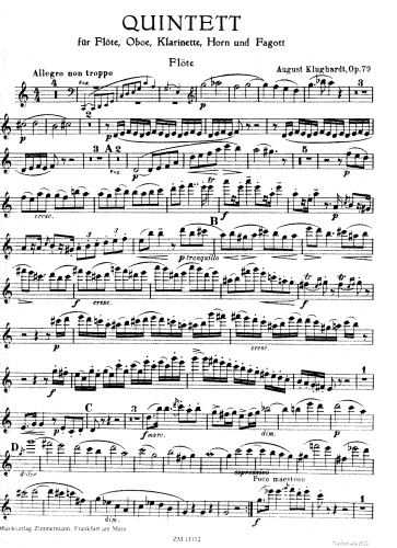 Klughardt - Wind Quintet, Op. 79