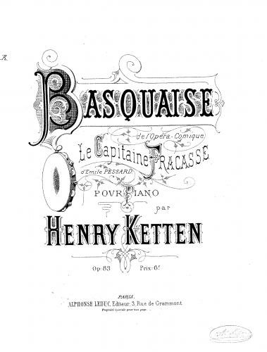 Ketten - Basquaise de 'Le capitaine Fracasse' - Score