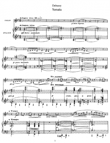 Debussy - Violin Sonata - Scores and Parts