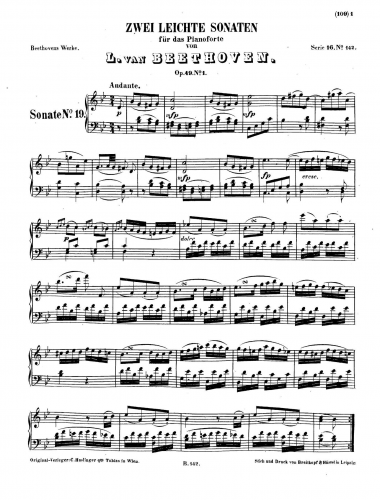 Beethoven - Piano Sonata No. 19 - Score