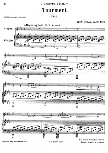 Hubay - Mosaïque - Scores and Parts No. 10. Tourment