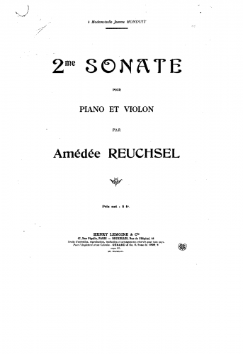 Reuchsel - Violin Sonata