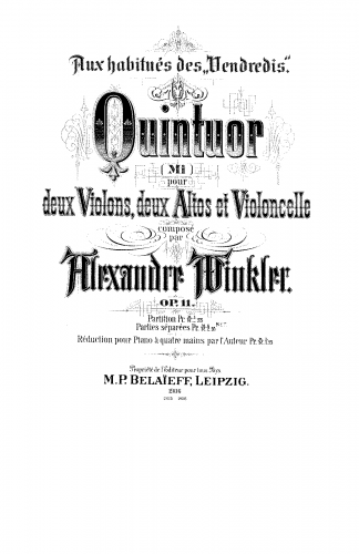 Winkler - String Quintet