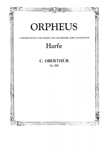 Oberthür - Orpheus, Op. 253 - For Harp and Piano