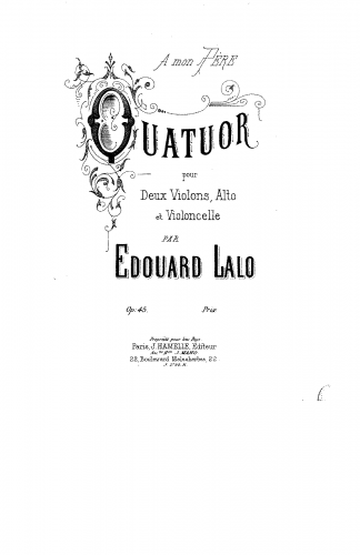 Lalo - String Quartet