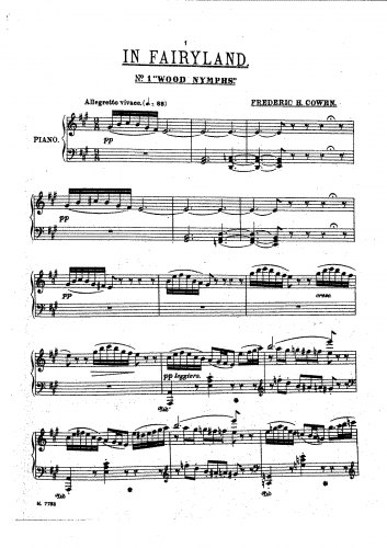 Cowen - In Fairyland - For Piano solo - Score