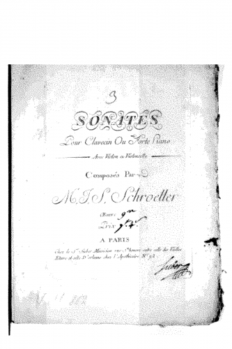 Schröter - 3 Sonatas, Op. 9