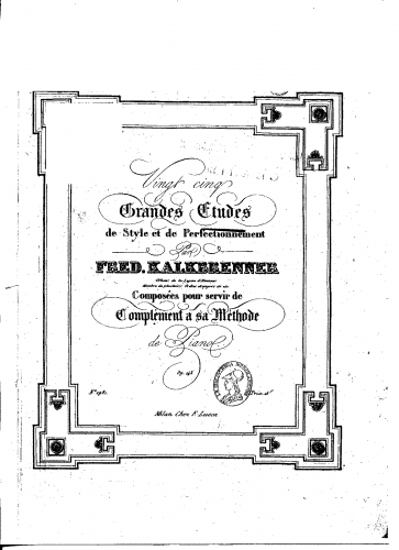 Kalkbrenner - 25 Grandes Etudes, Op. 143 - No. 1