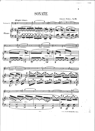 Brahms - Cello Sonata No. 2 - Scores and Parts