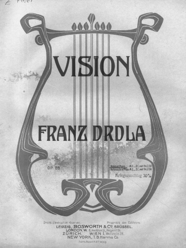 Drdla - Vision - Scores and Parts