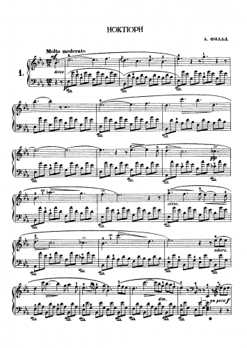 Field - 18 Nocturnes - Piano Score - Score