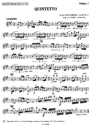Boccherini - 6 String Quintets - Quintet in A major, G.393