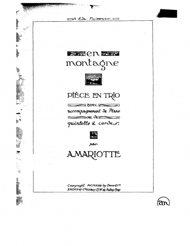 Mariotte - En montagne - Scores and Parts