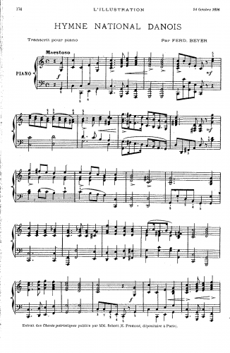 Beyer - Hymne National Danois - Score