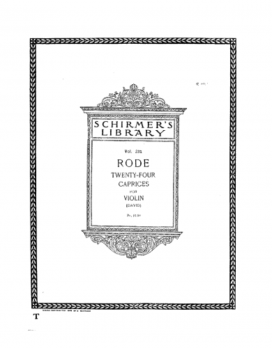 Rode - 24 Caprices for Violin - Violin Scores - Score