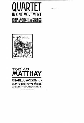 Matthay - Piano Quartet in One Movement, Op. 20 - Scores and Parts
