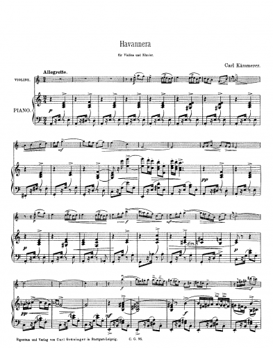 Kämmerer - Havannera - Scores and Parts - Piano Score