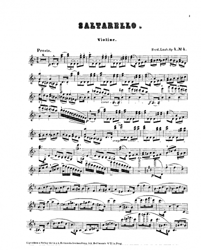 Laub - 6 Morceaux caractéristiques - Scores and Parts Saltarello (No. 4)