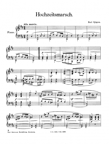 Sjögren - Hochzeitsmarsch - Score