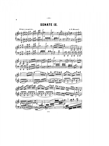 Hummel - Piano Sonata No. 9 - Score