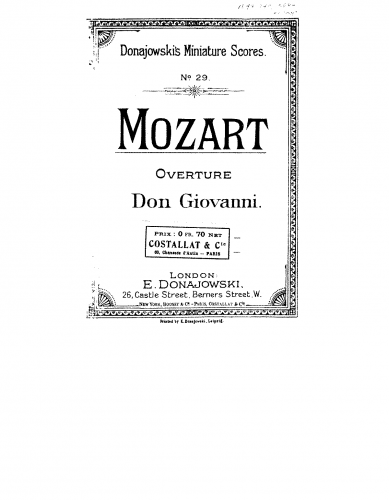 Mozart - Don Giovanni - Overture - Score