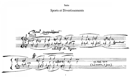 Satie - Sports et Divertissements - Piano Score - Score
