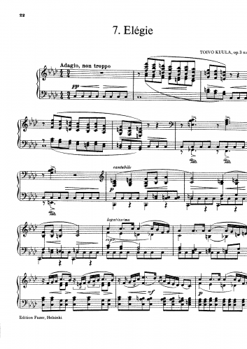 Kuula - 2 Piano Pieces - No. 1: Elegie (Elegy)