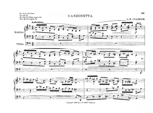 Chadwick - Canzonetta - Score