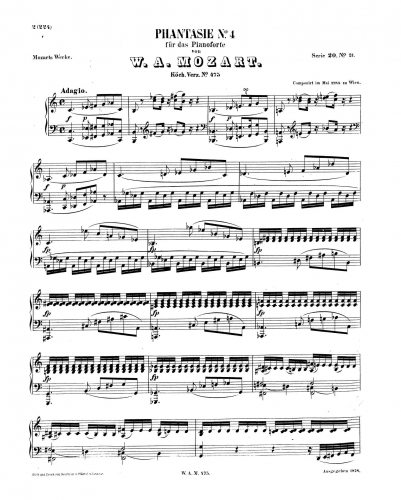 Mozart - Fantasia - Scores - Score