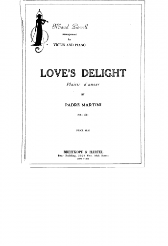 Martini - Plaisir dâAmour - For Violin and Piano (Powell)