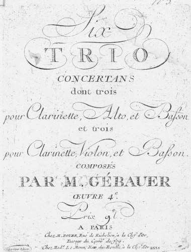 Gebauer - 6 trio concertans, Op. 4