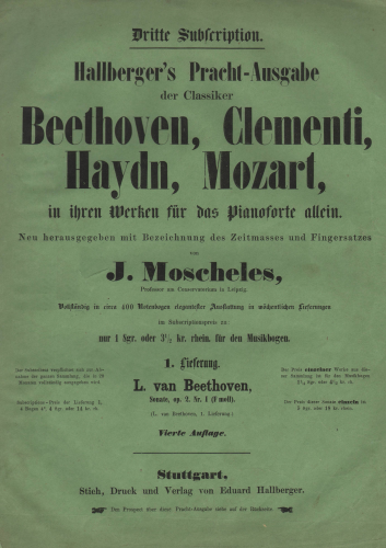 Beethoven - Piano Sonata No. 1 - Piano Score - Score