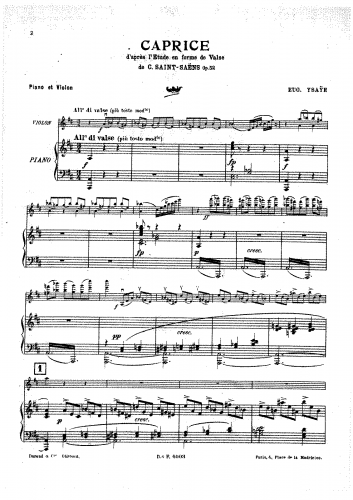 Ysaÿe - Caprice (according to Saint-Saens Valse Op. 52 No. 6)