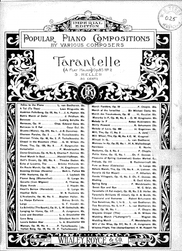 Heller - 2 Tarantelles - Piano Score Selections - No. 2 in A♭ Major