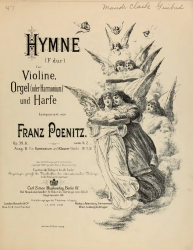 Poenitz - Hymne - For Organ/Harmonium and Piano/Harp (Composer)