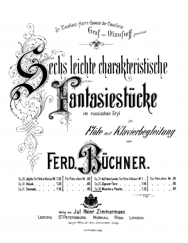 Büchner - Mascha und Pascha, Op. 36 - Scores and Parts