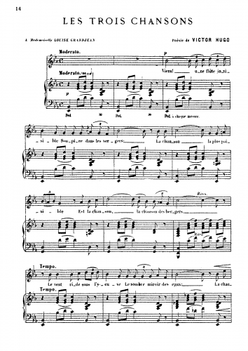 Pierné - Les trois chansons - Score