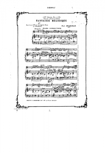 Jeanjean - Fantaisie mélodique - Cornet and Piano