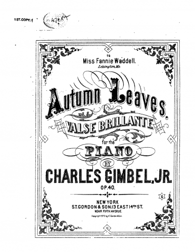Gimbel Junior - Autumn Leaves - Piano Score - Score