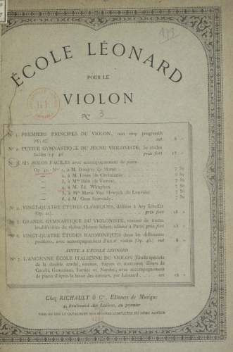 Léonard - 24 études harmoniques, Op. 46
