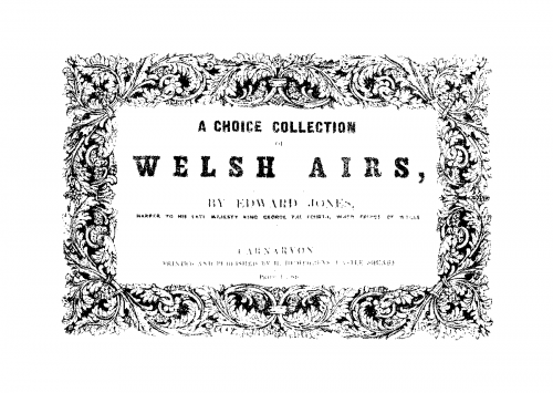 Folk Songs - A Choice Collection of Welsh Airs - Score