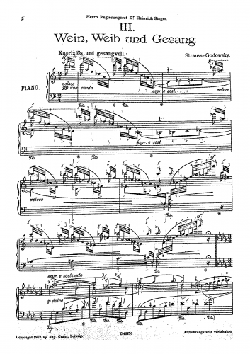 Godowsky - Symphonische Metamorphosen Johann Straussscher Themen - Score