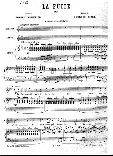 Bizet - La Fuite - Score