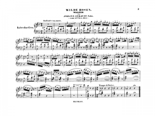 Strauss Jr. - Wilde Rosen Walzer, Op. 42 - Score