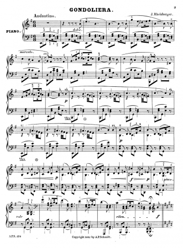 Rheinberger - Gondoliera - Score