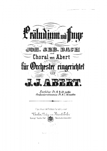 Abert - Präludium, Fuge und Choral - Score