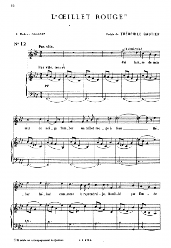 Pierné - L'illet rouge - Score