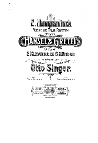 Humperdinck - Hänsel und Gretel - Vorspiel For 2 Pianos 8 hands (Singer)