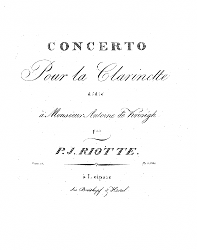 Riotte - Clarinet Concerto, Op. 24